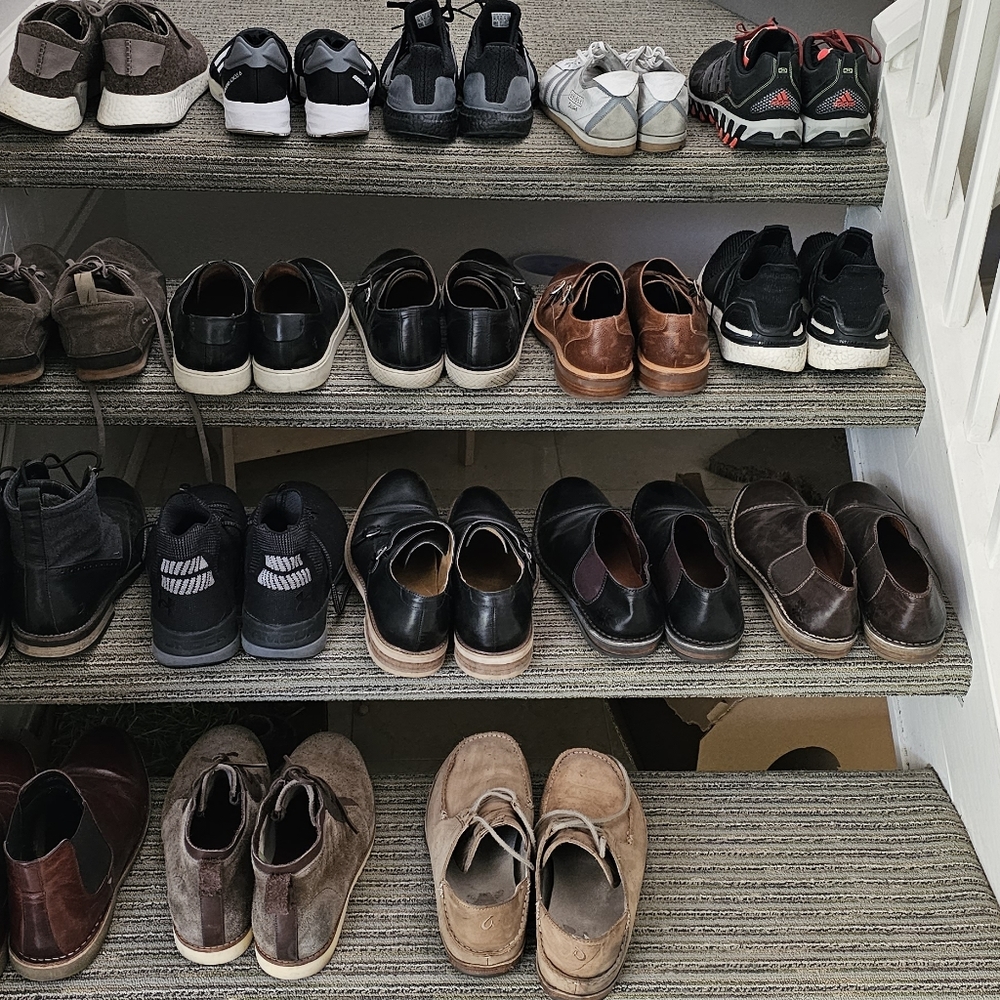 Adidas, misc brands casual and dress shoes.